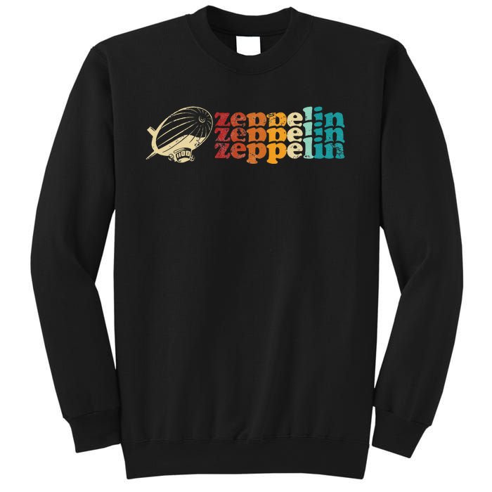 Retro Vintage Zeppelin Sunset 70s 80s Distressed Dirigible Sweatshirt