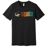 Retro Vintage Zeppelin Sunset 70s 80s Distressed Dirigible Premium T-Shirt