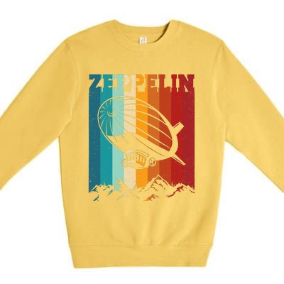 Retro Vintage Zeppelin Dirigible Airship Zepplin Lover Premium Crewneck Sweatshirt