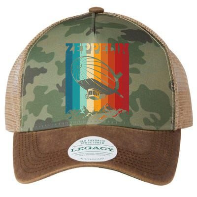 Retro Vintage Zeppelin Dirigible Airship Zepplin Lover Legacy Tie Dye Trucker Hat
