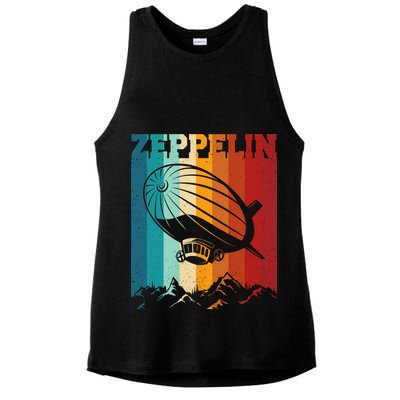 Retro Vintage Zeppelin Dirigible Airship Zepplin Lover Ladies PosiCharge Tri-Blend Wicking Tank