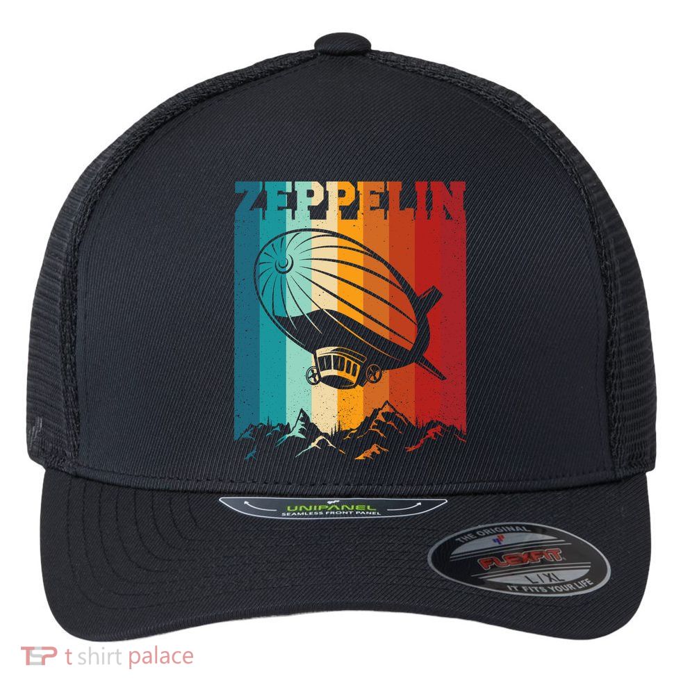 Retro Vintage Zeppelin Dirigible Airship Zepplin Lover Flexfit Unipanel Trucker Cap