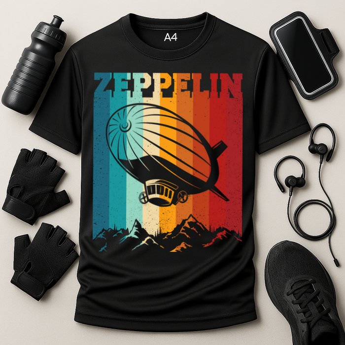 Retro Vintage Zeppelin Dirigible Airship Zepplin Lover Performance Shirt