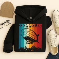 Retro Vintage Zeppelin Dirigible Airship Zepplin Lover Hoodie
