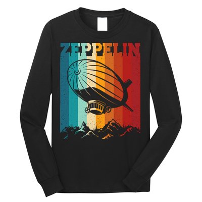 Retro Vintage Zeppelin Dirigible Airship Zepplin Lover Long Sleeve Shirt