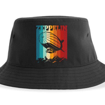 Retro Vintage Zeppelin Dirigible Airship Zepplin Lover Sustainable Bucket Hat