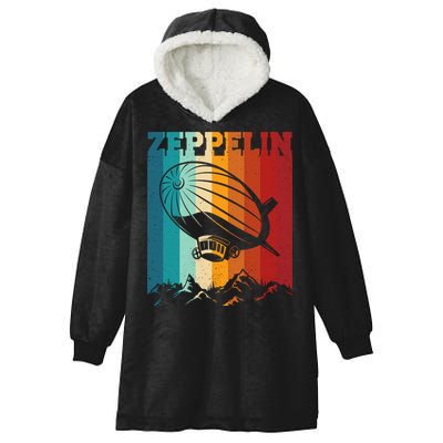 Retro Vintage Zeppelin Dirigible Airship Zepplin Lover Hooded Wearable Blanket