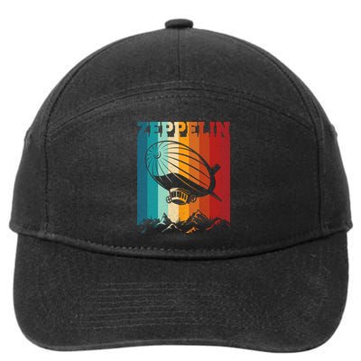 Retro Vintage Zeppelin Dirigible Airship Zepplin Lover 7-Panel Snapback Hat