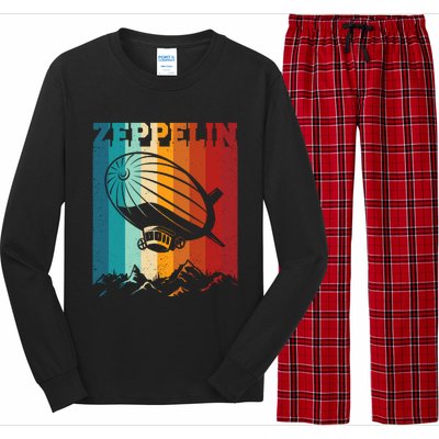 Retro Vintage Zeppelin Dirigible Airship Zepplin Lover Long Sleeve Pajama Set