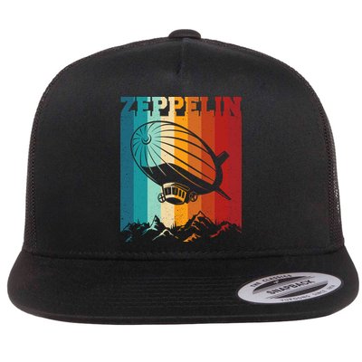 Retro Vintage Zeppelin Dirigible Airship Zepplin Lover Flatbill Hat