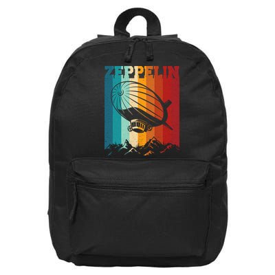 Retro Vintage Zeppelin Dirigible Airship Zepplin Lover 16 in Basic Backpack