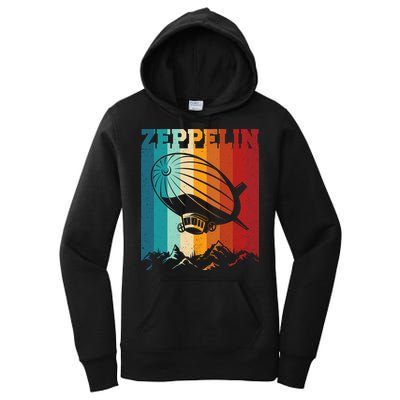 Retro Vintage Zeppelin Dirigible Airship Zepplin Lover Women's Pullover Hoodie