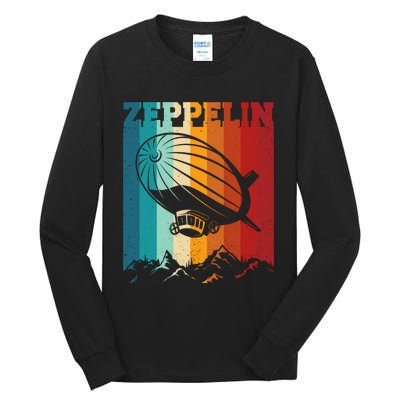 Retro Vintage Zeppelin Dirigible Airship Zepplin Lover Tall Long Sleeve T-Shirt