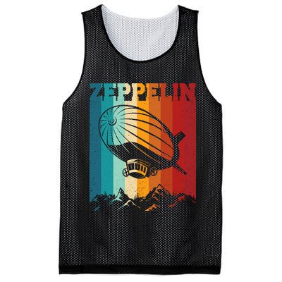 Retro Vintage Zeppelin Dirigible Airship Zepplin Lover Mesh Reversible Basketball Jersey Tank