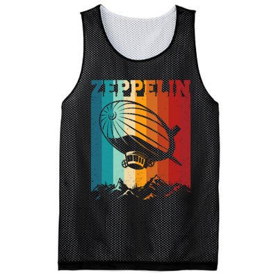 Retro Vintage Zeppelin Dirigible Airship Zepplin Lover Mesh Reversible Basketball Jersey Tank