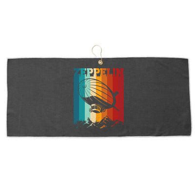 Retro Vintage Zeppelin Dirigible Airship Zepplin Lover Large Microfiber Waffle Golf Towel