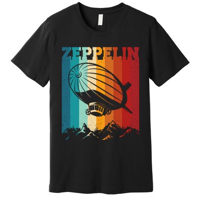 Retro Vintage Zeppelin Dirigible Airship Zepplin Lover Premium T-Shirt