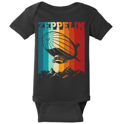 Retro Vintage Zeppelin Dirigible Airship Zepplin Lover Baby Bodysuit
