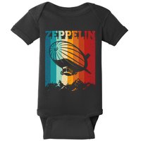 Retro Vintage Zeppelin Dirigible Airship Zepplin Lover Baby Bodysuit