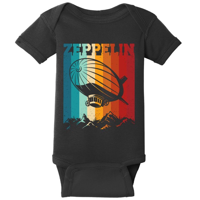 Retro Vintage Zeppelin Dirigible Airship Zepplin Lover Baby Bodysuit