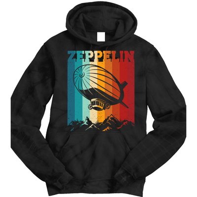 Retro Vintage Zeppelin Dirigible Airship Zepplin Lover Tie Dye Hoodie