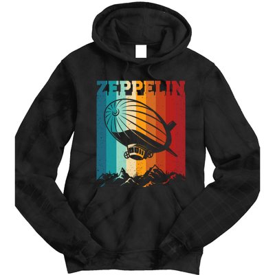 Retro Vintage Zeppelin Dirigible Airship Zepplin Lover Tie Dye Hoodie