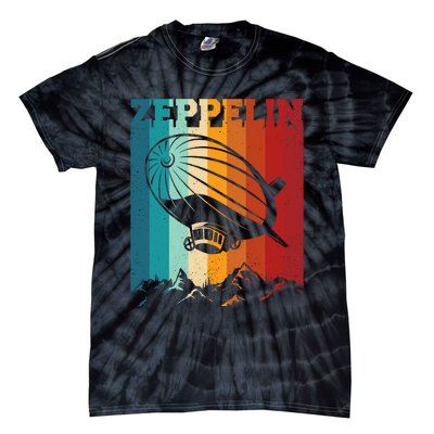 Retro Vintage Zeppelin Dirigible Airship Zepplin Lover Tie-Dye T-Shirt