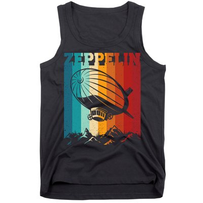 Retro Vintage Zeppelin Dirigible Airship Zepplin Lover Tank Top
