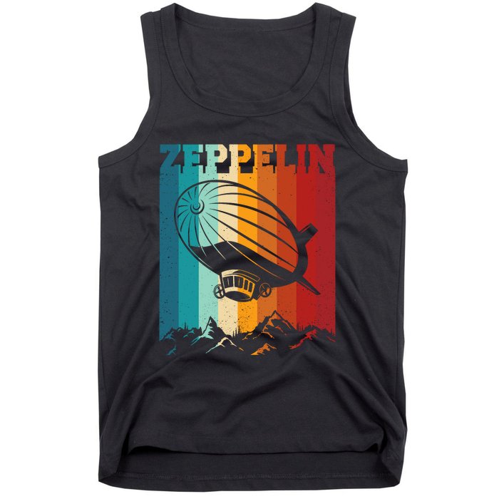 Retro Vintage Zeppelin Dirigible Airship Zepplin Lover Tank Top