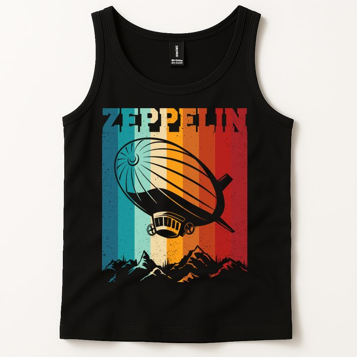 Retro Vintage Zeppelin Dirigible Airship Zepplin Lover Tank Top