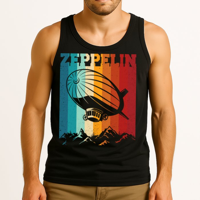 Retro Vintage Zeppelin Dirigible Airship Zepplin Lover Tank Top