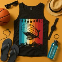 Retro Vintage Zeppelin Dirigible Airship Zepplin Lover Tank Top