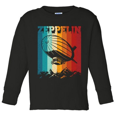 Retro Vintage Zeppelin Dirigible Airship Zepplin Lover Toddler Long Sleeve Shirt
