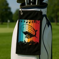 Retro Vintage Zeppelin Dirigible Airship Zepplin Lover Golf Towel