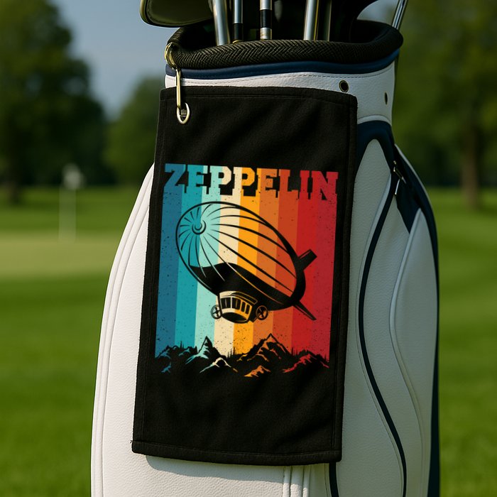 Retro Vintage Zeppelin Dirigible Airship Zepplin Lover Golf Towel