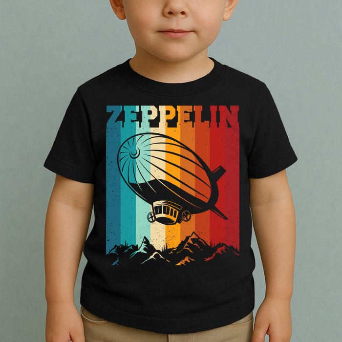 Retro Vintage Zeppelin Dirigible Airship Zepplin Lover Toddler T-Shirt
