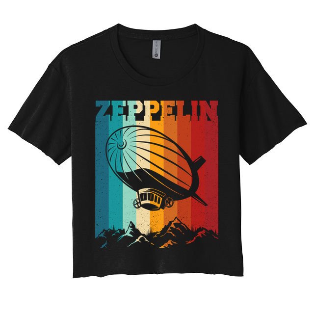 Retro Vintage Zeppelin Dirigible Airship Zepplin Lover Crop Top