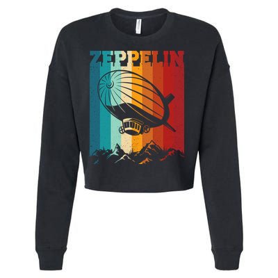 Retro Vintage Zeppelin Dirigible Airship Zepplin Lover Cropped Pullover Crew