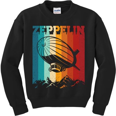 Retro Vintage Zeppelin Dirigible Airship Zepplin Lover Kids Sweatshirt