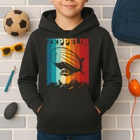 Retro Vintage Zeppelin Dirigible Airship Zepplin Lover Kids Hoodie