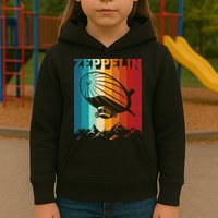 Retro Vintage Zeppelin Dirigible Airship Zepplin Lover Kids Hoodie