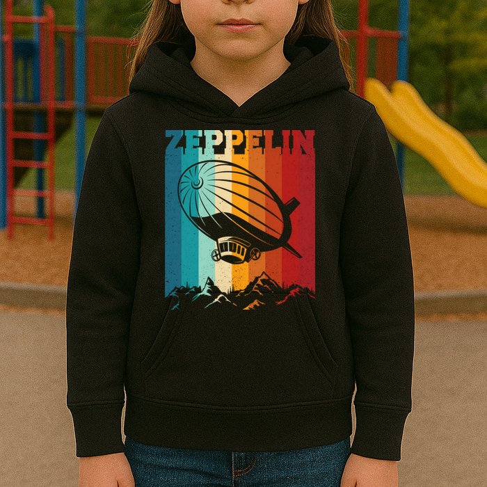 Retro Vintage Zeppelin Dirigible Airship Zepplin Lover Kids Hoodie