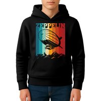 Retro Vintage Zeppelin Dirigible Airship Zepplin Lover Kids Hoodie