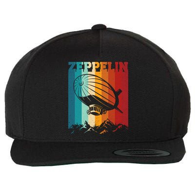 Retro Vintage Zeppelin Dirigible Airship Zepplin Lover Wool Snapback Cap