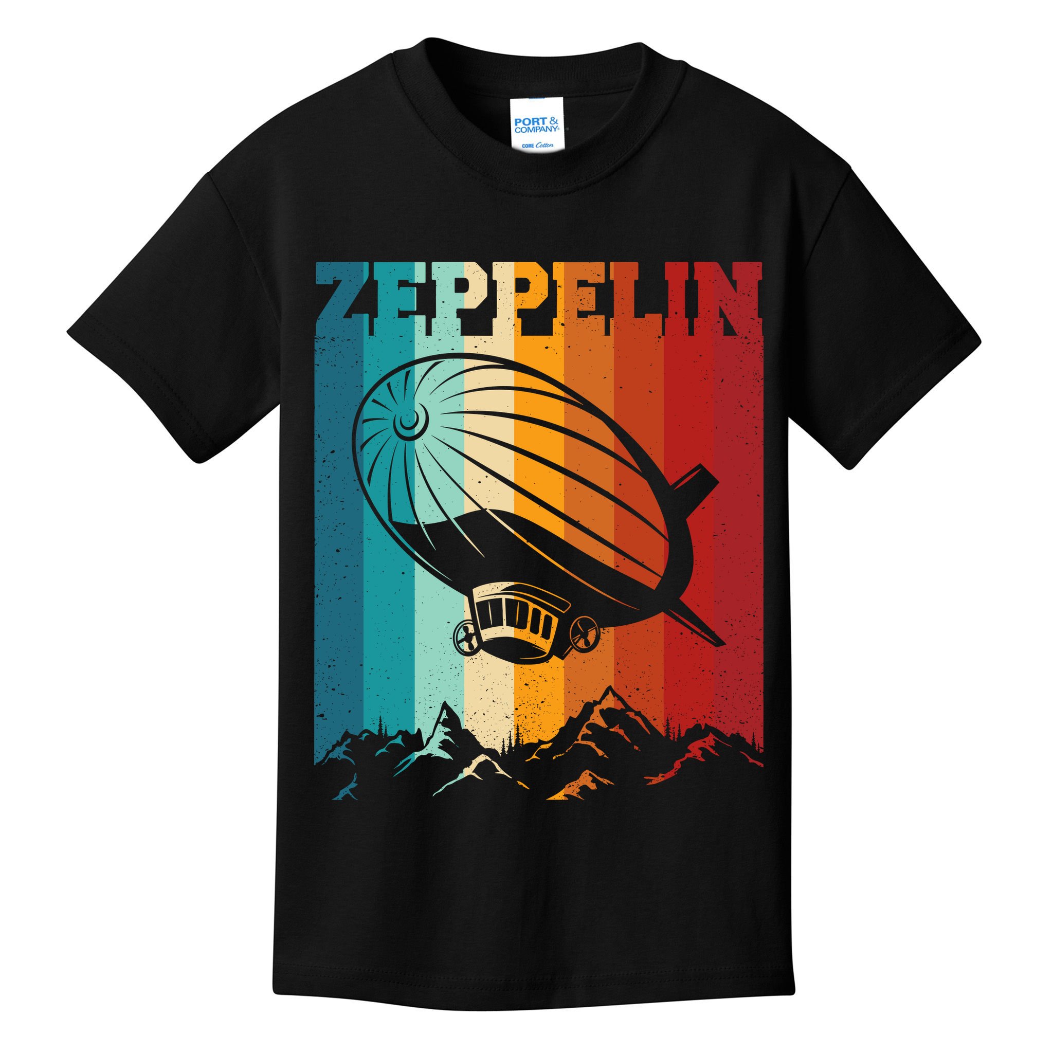 Retro Vintage Zeppelin Dirigible Airship Zepplin Lover Kids T-Shirt