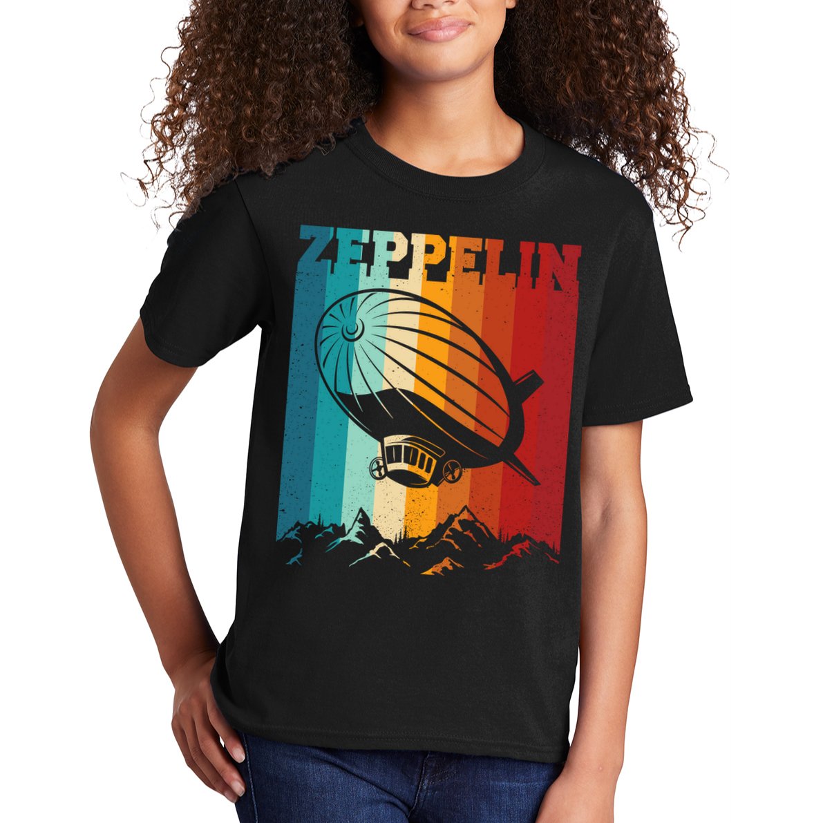 Retro Vintage Zeppelin Dirigible Airship Zepplin Lover Kids T-Shirt