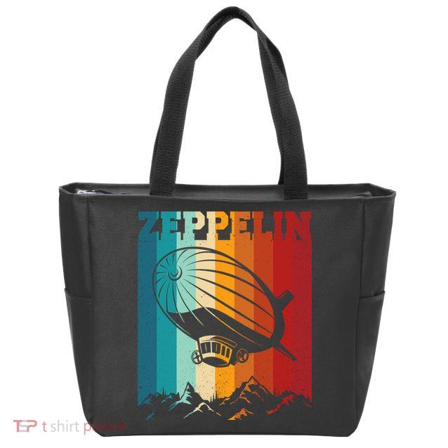 Retro Vintage Zeppelin Dirigible Airship Zepplin Lover Zip Tote Bag