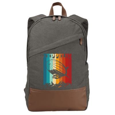 Retro Vintage Zeppelin Dirigible Airship Zepplin Lover Cotton Canvas Backpack