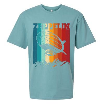 Retro Vintage Zeppelin Dirigible Airship Zepplin Lover Sueded Cloud Jersey T-Shirt