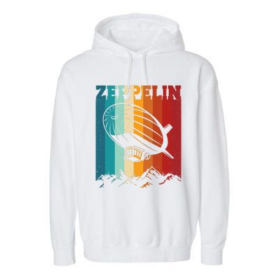 Retro Vintage Zeppelin Dirigible Airship Zepplin Lover Garment-Dyed Fleece Hoodie